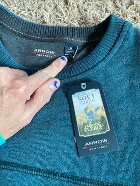 Arrow Men's Teal Crewneck Sweater M